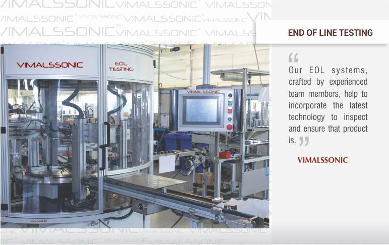 "End-of-Line (EOL) testing setup with advanced indexing mechanism ensuring precise positioning and functionality testing of automotive and electronic components."