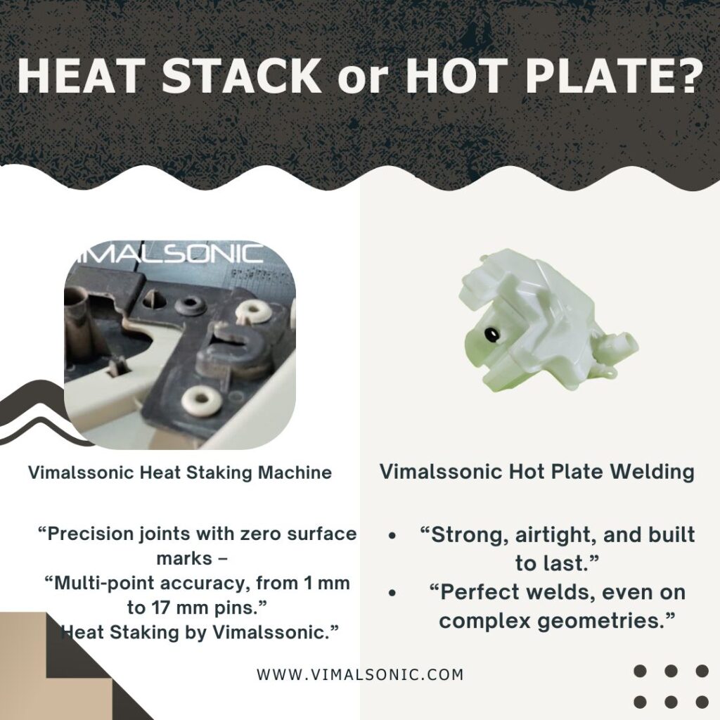 Hot plate welding, heat staking machine